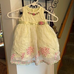 Mint Green with Roses Sleeveless Dress